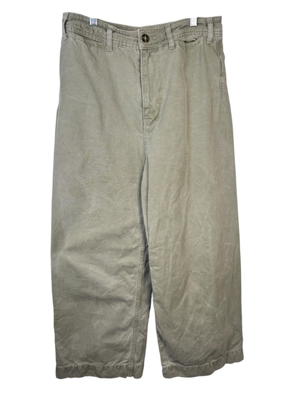 Free People We The Free Patti Wide Leg Crop Pants Green High Rise 28 - Picture 3 of 13